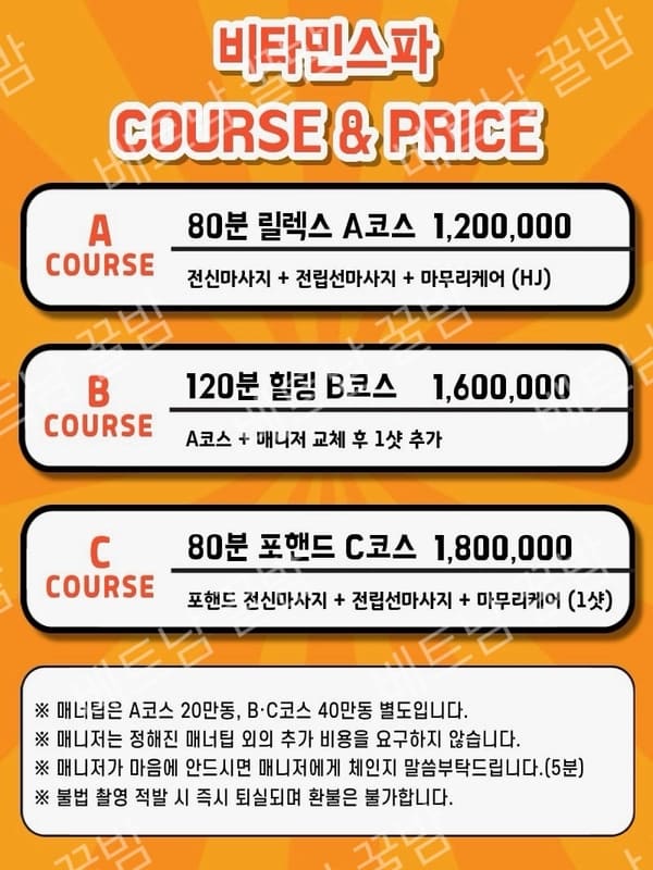 베트남 나트랑 비타민스파 가격표